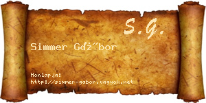 Simmer Gábor névjegykártya