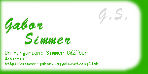 gabor simmer business card